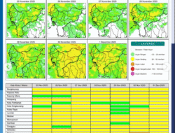 Prakiraan Cuaca Kalbar 25 November: Hujan Sedang Dominasi Sebagian Besar Wilayah