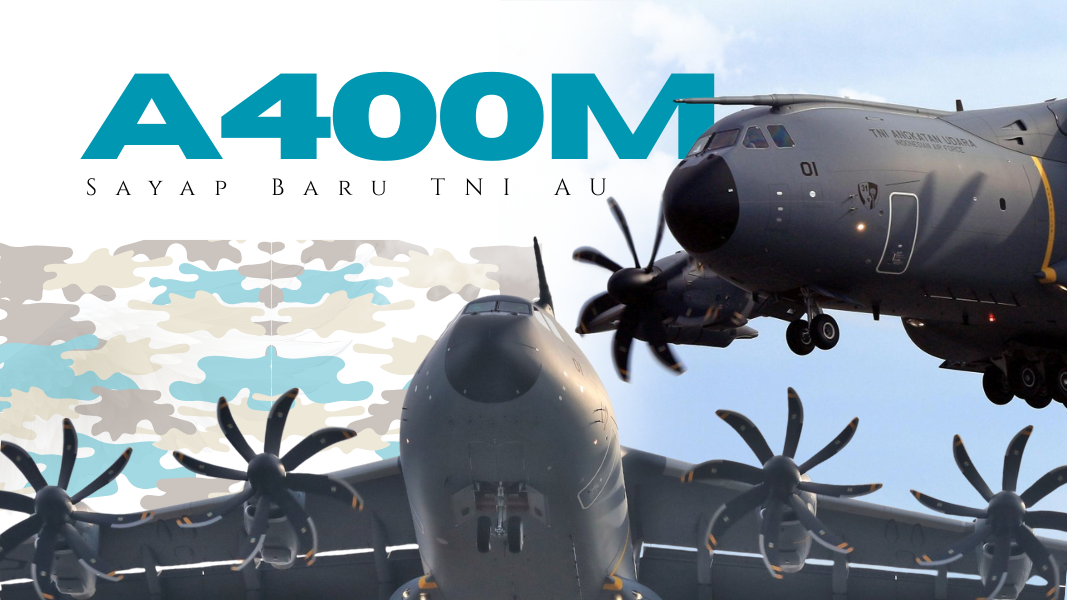 Pesawat angkut militer terbaru Airbus A400M (A-4001) milik TNI AU disambut dengan water salute di Lanud Halim Perdanakusuma. (Dok. Hafit Irawan)