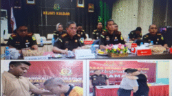 Kolase foto Kajati Kalbar saat memimpin ekspose virtual RJ (atas) dan proses perdamaian (restorative justice) di Kejari Singkawang dan Sintang (bawah). (Dok. HO/Faktakalbar.id)
