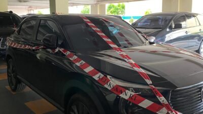 Satu unit mobil Honda HR-V di kediaman tersangka MR. Foto: HO/Faktakalbar.id
