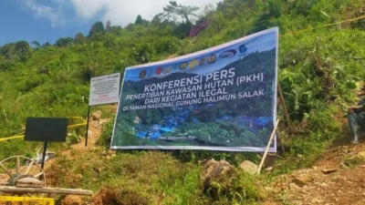 Gakkum Kemenhut tutup puluhan lubang emas ilegal di TNGHS Lebak. Penertiban pertambangan tanpa izin ini melibatkan TNI-Polri guna cegah bencana longsor.