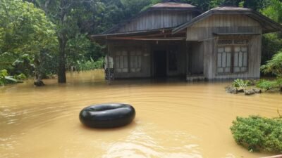 Lokasi terdampak banjir di wilayah Kab. Barito Timur, Senin (15/12).