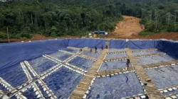 Lokasi yang diduga menjadi tempat operasional tambang emas ilegal di kawasan hutan produksi Desa Riam Adungan, Kabupaten Tanah Laut.