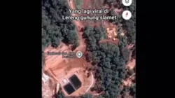 Tangkapan layar dari konten media sosial TikTok yang kini viral dengan narasi ekplorasi gas alam di lereng Gunung Slamet bagian selatan Kabupaten Banyumas. (Dok. Ist)
