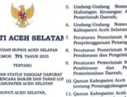 Dikepung Banjir dan Longsor, Aceh Selatan Resmi Tetapkan Status Tanggap Darurat 14 Hari