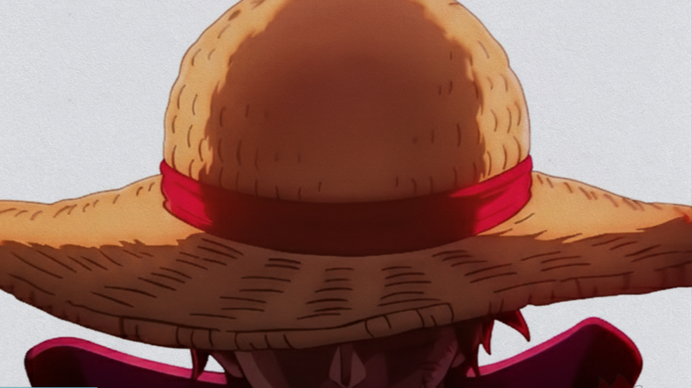Close-up topi jerami dengan pita merah yang dikenakan oleh karakter Luffy dalam anime One Piece dengan latar belakang putih. (Dok. Ist)