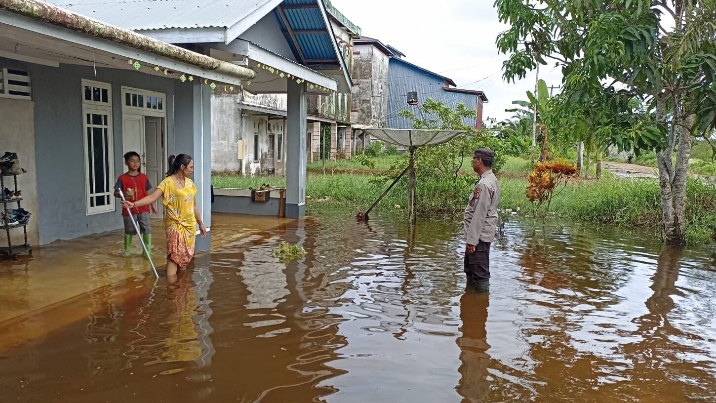 "Banjir rob menerjang enam desa di Kecamatan Seponti, Kayong Utara. Air merendam akses jalan dan rumah warga. BMKG peringatkan puncak pasang maksimum terjadi."