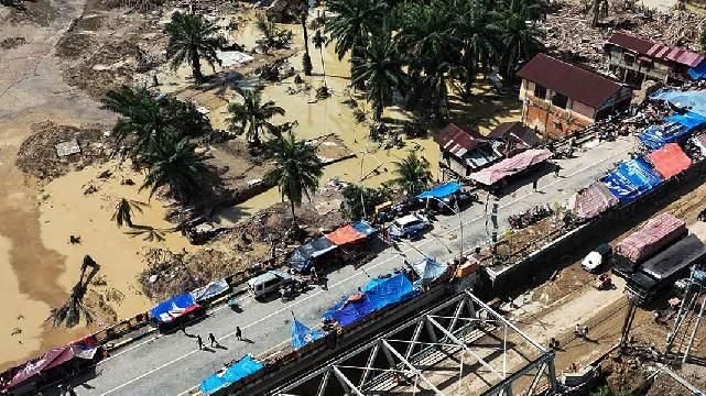 Penampakan dari atas wilayah Sumatera yang dilanda banjir dan longsor (Dok. Ist)