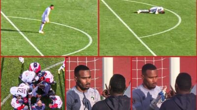 Detik-detik kiper Timnas Sudan, Monged Elneel Abuzaid Salman, kolaps di tengah pertandingan melawan Guinea Khatulistiwa pada ajang Piala Afrika 2025 di Stade Mohamed V. Sempat tak sadarkan diri, ia bangkit dan melanjutkan pertandingan hingga selesai. (Dok. Ist)