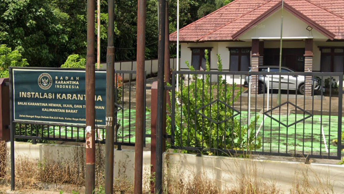 Gedung Instalasi Karantina milik Balai Karantina Hewan, Ikan, dan Tumbuhan Kalimantan Barat. Lembaga ini terus berupaya menggagalkan berbagai modus penyelundupan satwa liar di perbatasan. (Dok. Ist)