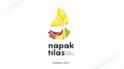 Logo Napak Tilas Ketapang 2023 berwarna kuning, merah, dan hijau dengan tulisan Napak Tilas Perjuangan Pembangunan & Budaya Ketapang. (Dok. Pemkab Ketapang)