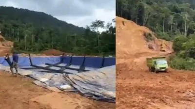 Aktivitas tambang emas ilegal di Riamadungan. (Dok. Ist)