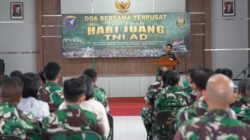 Suasana doa bersama lintas agama peringati Hari Juang TNI AD ke-80 di Masjid Nurul Ikhlas Makodam XII/Tpr dalam rangka peringatan Hari Juang TNI AD ke-80, Jumat (12/12/2025).