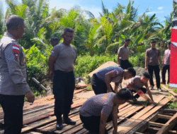 Setahun Rusak dan Sempat Viral, Jembatan Penghubung Sekolah di Desa Sukabaru Akhirnya Dibangun