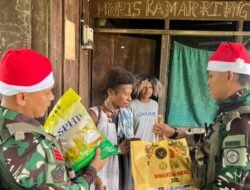 Peduli Warga Tapal Batas, Satgas Pamtas RI–PNG Bagikan Puluhan Paket Sembako