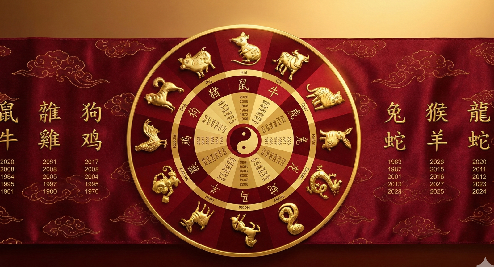 Ilustrasi - Roda zodiak Tiongkok kuno berwarna emas. Perhitungan siklus inilah yang menentukan tahun 2026 sebagai era Shio Kuda Api.