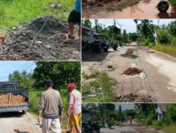 Tak Sudi Menunggu ‘Janji Manis’ Pemda, Warga Mempawah ‘Patungan’ Tambal Jalan Pakai Uang Pribadi
