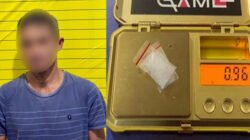 Salah satu tersangka kasus narkotika di sanggau beserta barang bukti sabu diamankan petugas