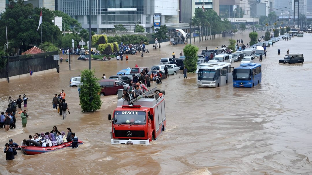 Ilustrasi - Hujan deras picu banjir Jakarta hari ini. BPBD catat 6 RT dan 4 jalan terendam, titik terparah di Pasar Minggu capai 90 cm. (Dok. Ist)