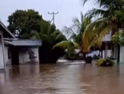 Diguyur Hujan Deras, Akses dan Permukiman Warga di Nanga Taman Lumpuh Tergenang Air