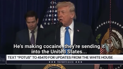 Donald Trump saat memberikan pernyataan tegas terkait aliran narkoba dari Amerika Latin ke Amerika Serikat. Ia secara spesifik menuding Presiden Kolombia membiarkan produksi kokain untuk dikirim ke AS. (Dok. Ist)