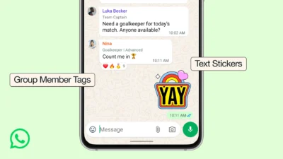 WhatsApp Rilis Fitur Member Tags & Text Sticker