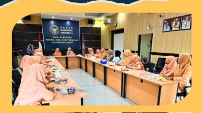 Suasana pertemuan rutin perdana Dharma Wanita Persatuan Karantina Kalimantan Barat tahun 2026 di Ruang Rapat Kantor BKHIT Kalbar. (Dok. HO/Faktakalbar.id)