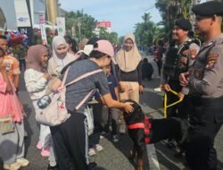 Sapa Warga di CFD Pontianak, Anjing Pelacak K9 Jadi Sahabat Warga di Car Free Day