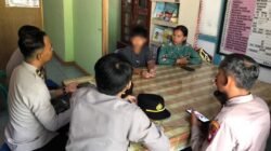 Personel Polres Sanggau saat berkoordinasi dengan pihak SMP Torsina untuk mengklarifikasi isu viral yang meresahkan masyarakat, Selasa (20/1).