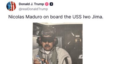 Trump Unggah Foto Presiden Venezuela di Kapal Perang AS