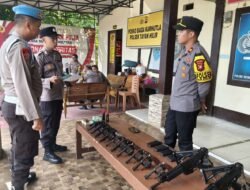Cegah Penyalahgunaan, Polsek Tayan Hilir Gelar Pemeriksaan Senjata Api dan Amunisi Personel