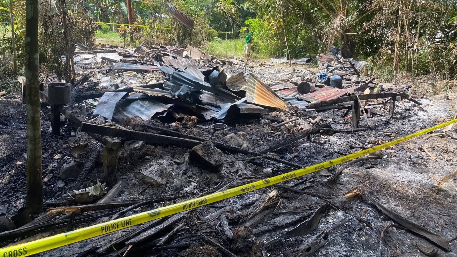 Kondisi sisa bangunan rumah milik Warsian di Dusun Kokban, Desa Bentunai, yang hangus tak bersisa akibat peristiwa kebakaran pada Sabtu (17/1) pagi.