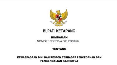 Surat Himbauan Bupati Ketapang Nomor 8/BPBD-A.300.2.3/2026 tentang Kewaspadaan Dini dan Respon Terhadap Pencegahan dan Pengendalian Karhutla. (Dok. HO/Faktakalbar.id)