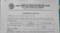 Surat Pemberitahuan Penerapan Retribusi Jasa Layanan Air Bersih dari Dinas PUPR Kabupaten Kayong Utara. (Dok. HO/Faktakalbar.id)