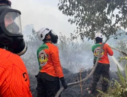 Berjarak 2 Km dari Bandara Supadio, Tim Gabungan Padamkan Titik Api di Arang Limbung