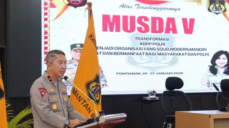 Wakapolda Kalbar Roma Hutajulu buka Musda ke-V KBPP Polri.