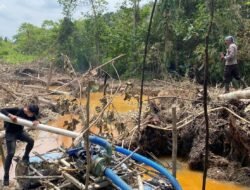 Sungai Tayan Tercemar, Tim Gabungan Tertibkan Tambang Emas Ilegal di Desa Berakak