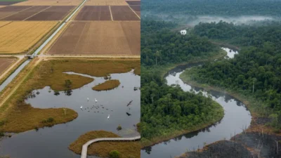 Ilustrasi - Jalur kayu atau boardwalk di Cosumnes River Preserve California sebagai simbol restorasi lahan basah. (Dok. Ilustrasi/Faktakalbar.id)