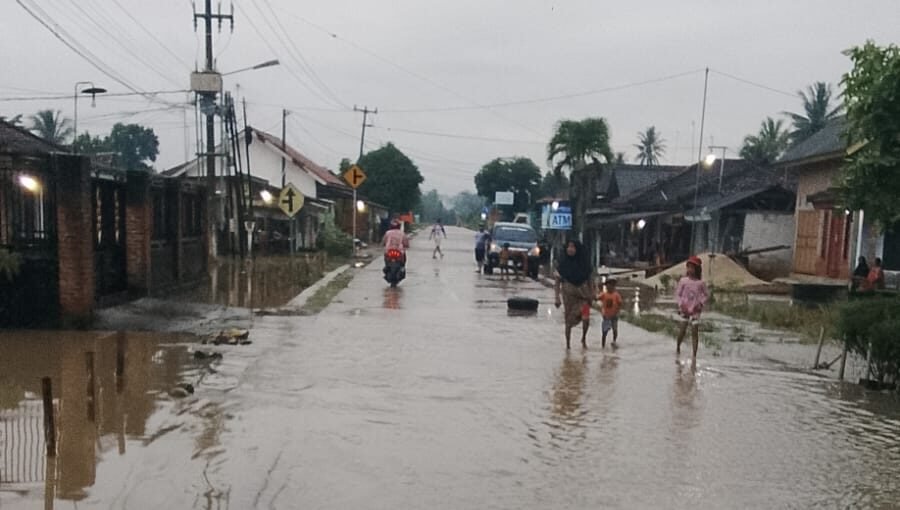 Kondisi banjir yang melanda wilayah Kabupaten Lampung Timur, Provinsi Lampung pada Senin (2/2). Sumber foto : BPBD Kabupaten Lampung Timur