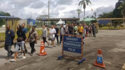 Suasana di Pos Lintas Batas Negara (PLBN) Entikong saat proses pemulangan WNI bermasalah dari Sarawak, Malaysia. (Dok. Ist)