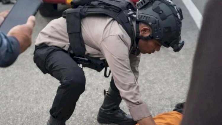 Tersangka kasus dugaan penganiayaan terhadap seorang pelajar MTs. (Dok. Ist)