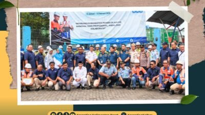 Suasana Apel Bulan K3 Nasional 2026 yang diikuti berbagai instansi maritim di halaman Kantor Pelindo Regional 2 Pontianak. (Dok. HO/Faktakalbar.id)