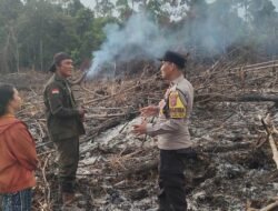 Polsek Tayan Hilir Verifikasi Tiga Titik Panas guna Cegah Kebakaran Hutan dan Lahan