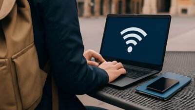 Ilustrasi - Penjahat siber menggunakan jaringan WiFi publik untuk menguras rekening melalui berbagai modus. Simak cara mengamankan aplikasi perbankan seluler Anda. (Dok. Ist)