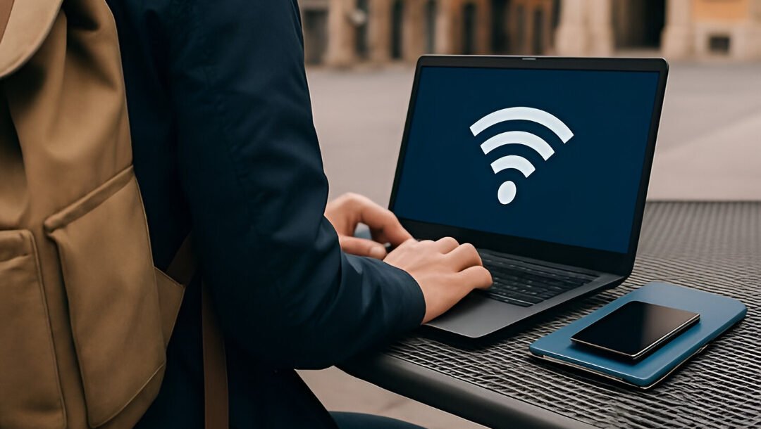 Ilustrasi - Penjahat siber menggunakan jaringan WiFi publik untuk menguras rekening melalui berbagai modus. Simak cara mengamankan aplikasi perbankan seluler Anda. (Dok. Ist)