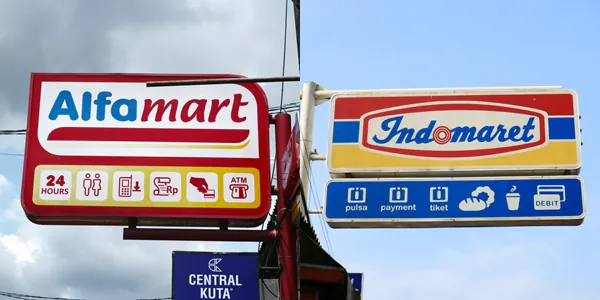 Gerai Indomaret dan Alfamart. (Dok. Ist)