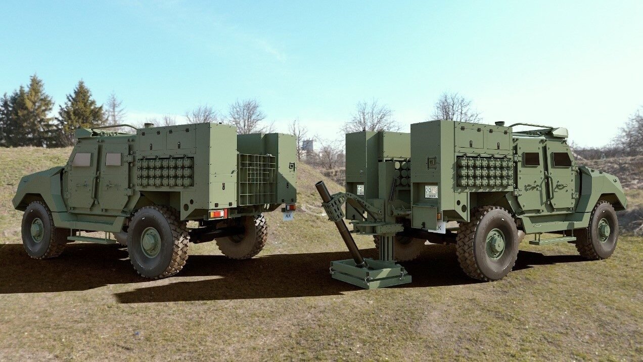 Tampilan kendaraan lapis baja Patriot buatan Excalibur Army dengan konfigurasi pengangkut mortir yang menggunakan sasis Tatra. (Dok. HO/Faktakalbar.id)