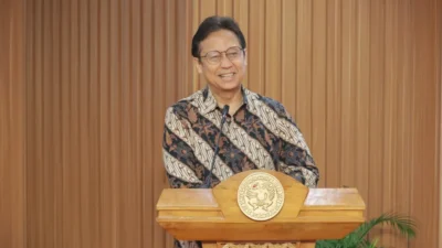 Menteri Kesehatan Budi Gunadi Sadikin saat memberikan keterangan pers terkait penyesuaian data BPJS Kesehatan PBI di Jakarta, Rabu (5/2/2026).