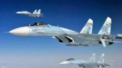 Tiga unit pesawat tempur Rusia terbang di angkasa sebagai bagian dari penguatan armada udara Iran. (Dok. HO/Faktakalbar.id)