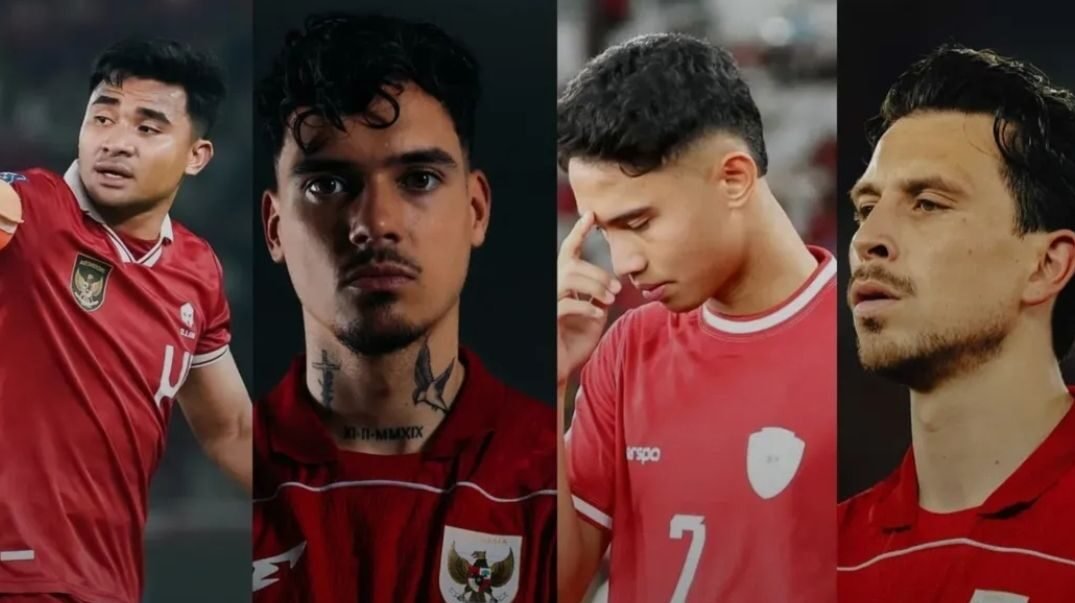 Kolase foto empat pemain pilar Timnas Indonesia, yakni Asnawi Mangkualam, Thom Haye, Shayne Pattynama, dan Marselino Ferdinan yang dipastikan absen membela skuad Garuda. (Dok. HO/Faktakalbar.id)